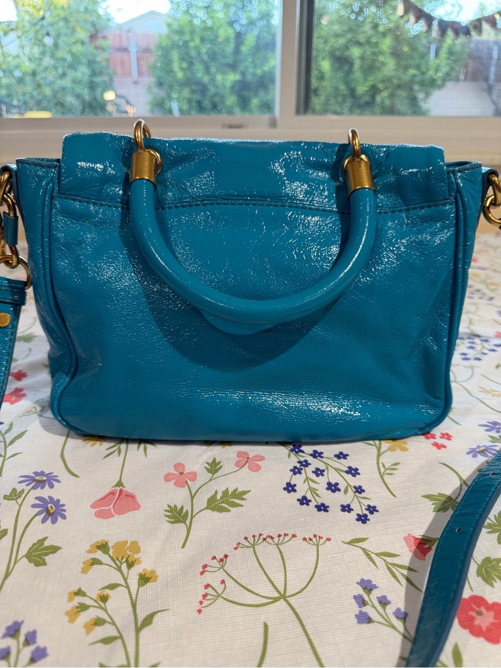 Marc by Marc Jacobs bag Turquoise Patent Leather Top-Handle - Picture 2 of 7